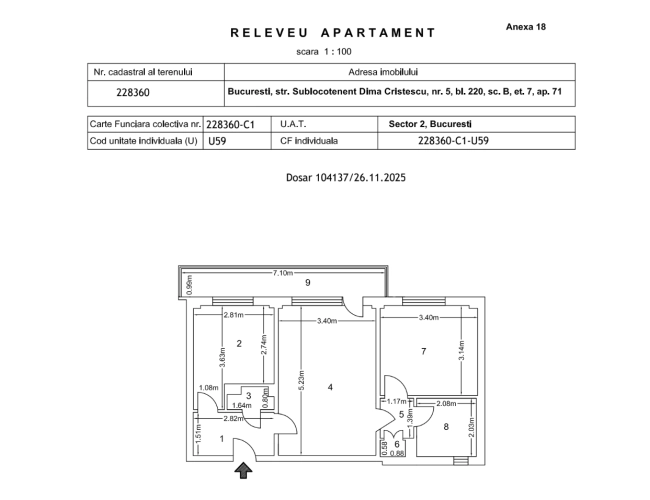 Apartament 2 camere Str. Sublocotenent Dima Cristescu IN RENOVARE