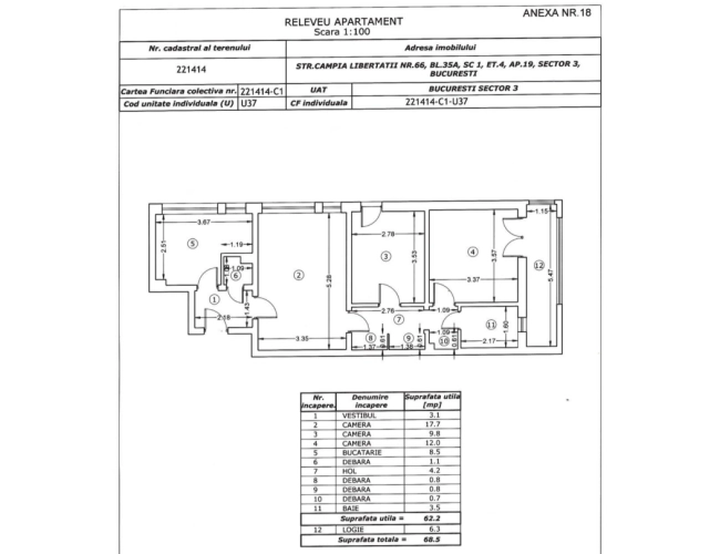 Apartament 3 camere Cîmpia Libertăţii IN RENOVARE